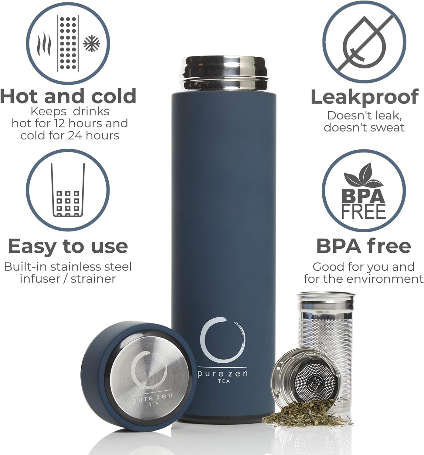 15oz Stainless Steel Tea Infuser Thermos - Pixel World Store