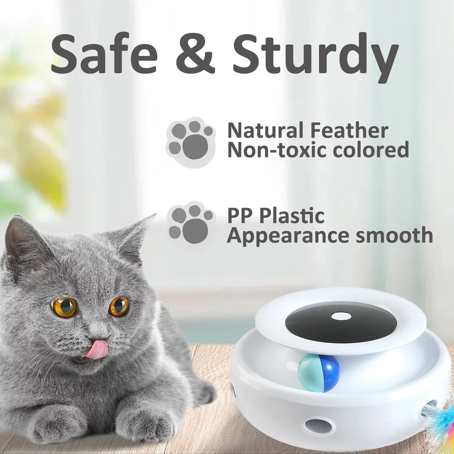 2 - in - 1 Interactive Cat Toy with LED Light & Dual Power Supply - Pixel World Store