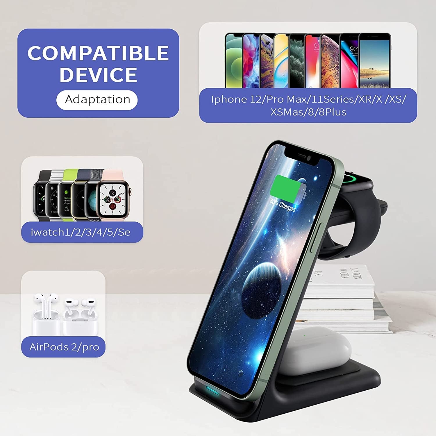 3 - in - 1 Fast Wireless Charger Station for Apple Devices - Pixel World Store