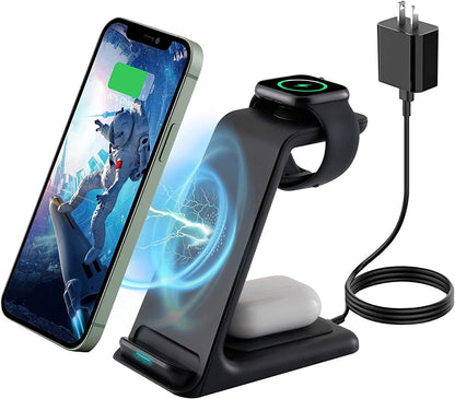 3 - in - 1 Fast Wireless Charger Station for Apple Devices - Pixel World Store