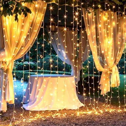 300 LED Curtain String Lights 