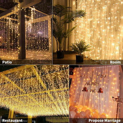 300 LED Curtain String Lights 