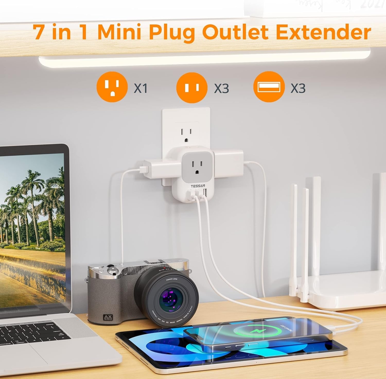 4 - in - 1 USB Charger Block, 3 USB Ports - Pixel World Store