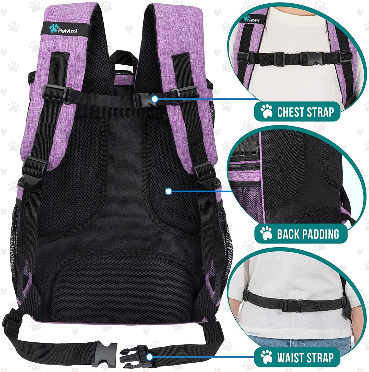 Airline Approved Pet Backpack Carrier (Purple) - Pixel World Store