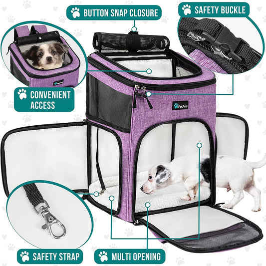 Airline Approved Pet Backpack Carrier (Purple) - Pixel World Store