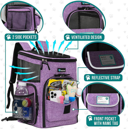 Airline Approved Pet Backpack Carrier (Purple) - Pixel World Store