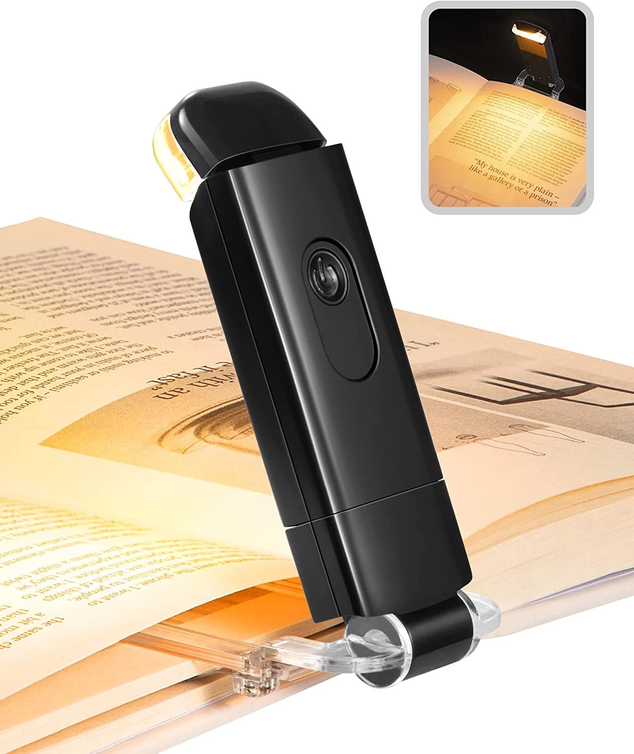 Amber Warm Clip - On Reading Light - Pixel World Store