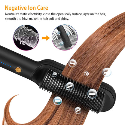 Hair Straightener Brush Straightening - Pixel World Store