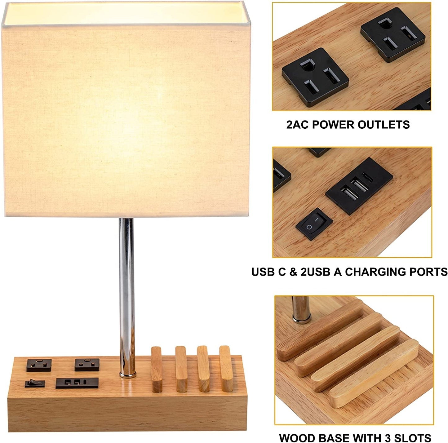 Multifunctional Desk Lamp with USB & AC Outlets - Pixel World Store