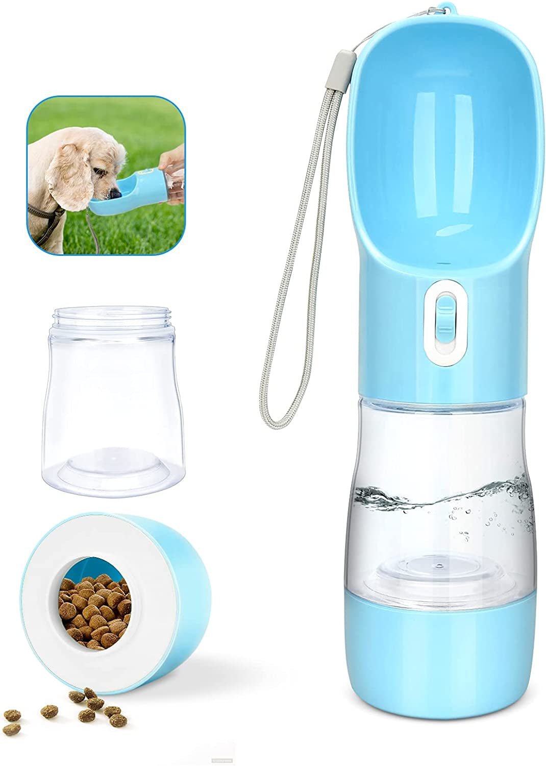 Portable Dog Water Bottle with Food Container - Pixel World Store