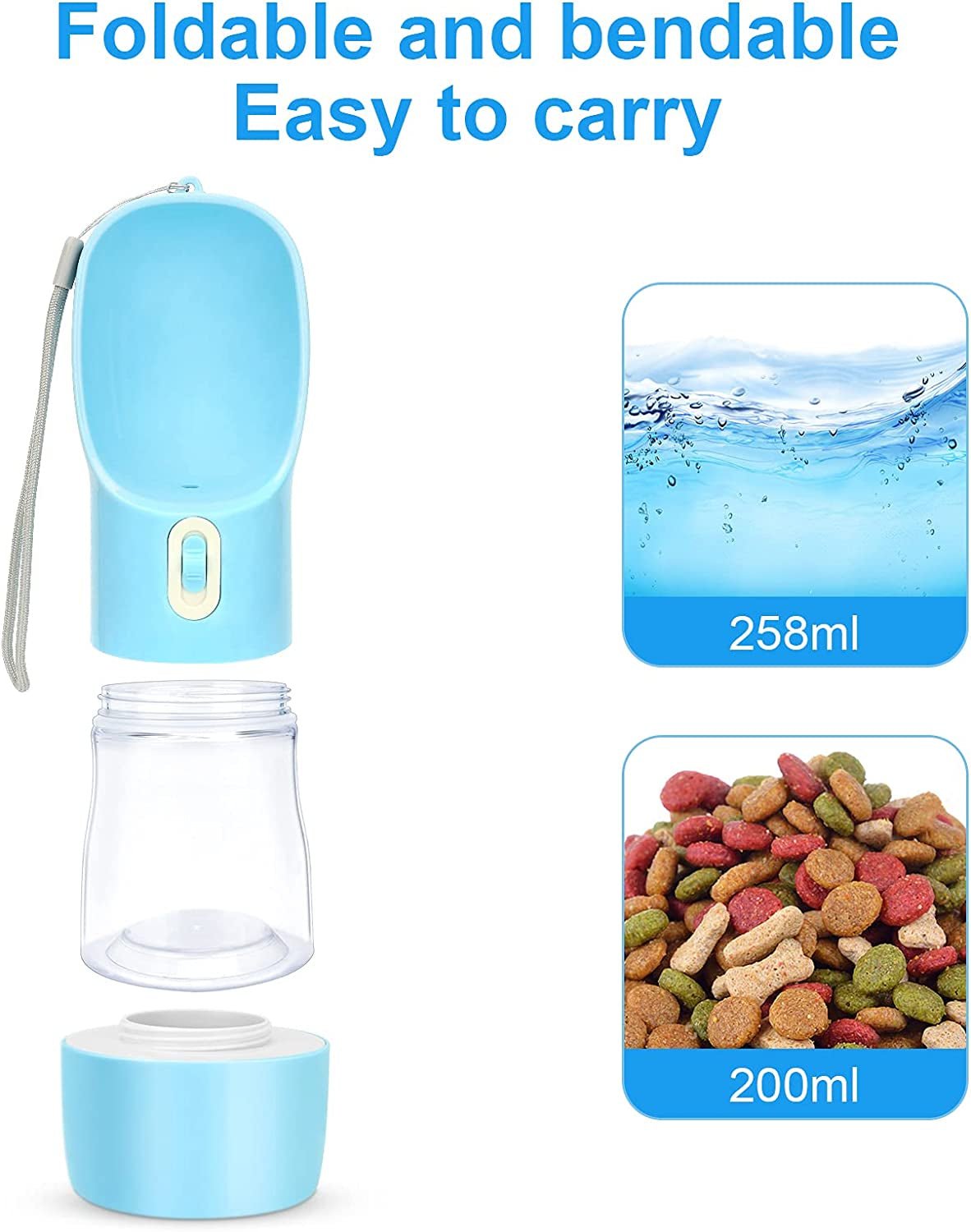 Portable Dog Water Bottle with Food Container - Pixel World Store