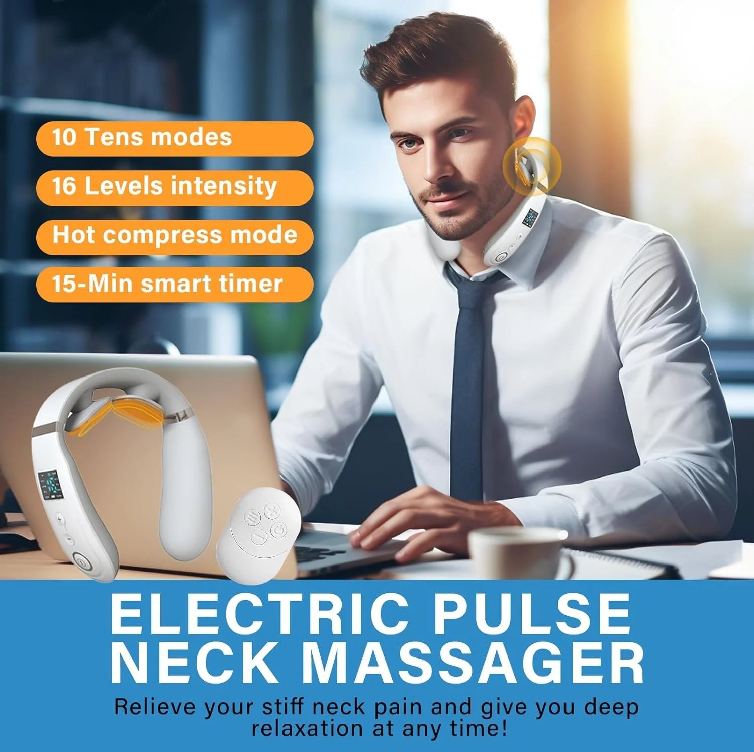 Portable Neck and Shoulder Massager with Heat - Pain Relief and Relaxation - Pixel World Store