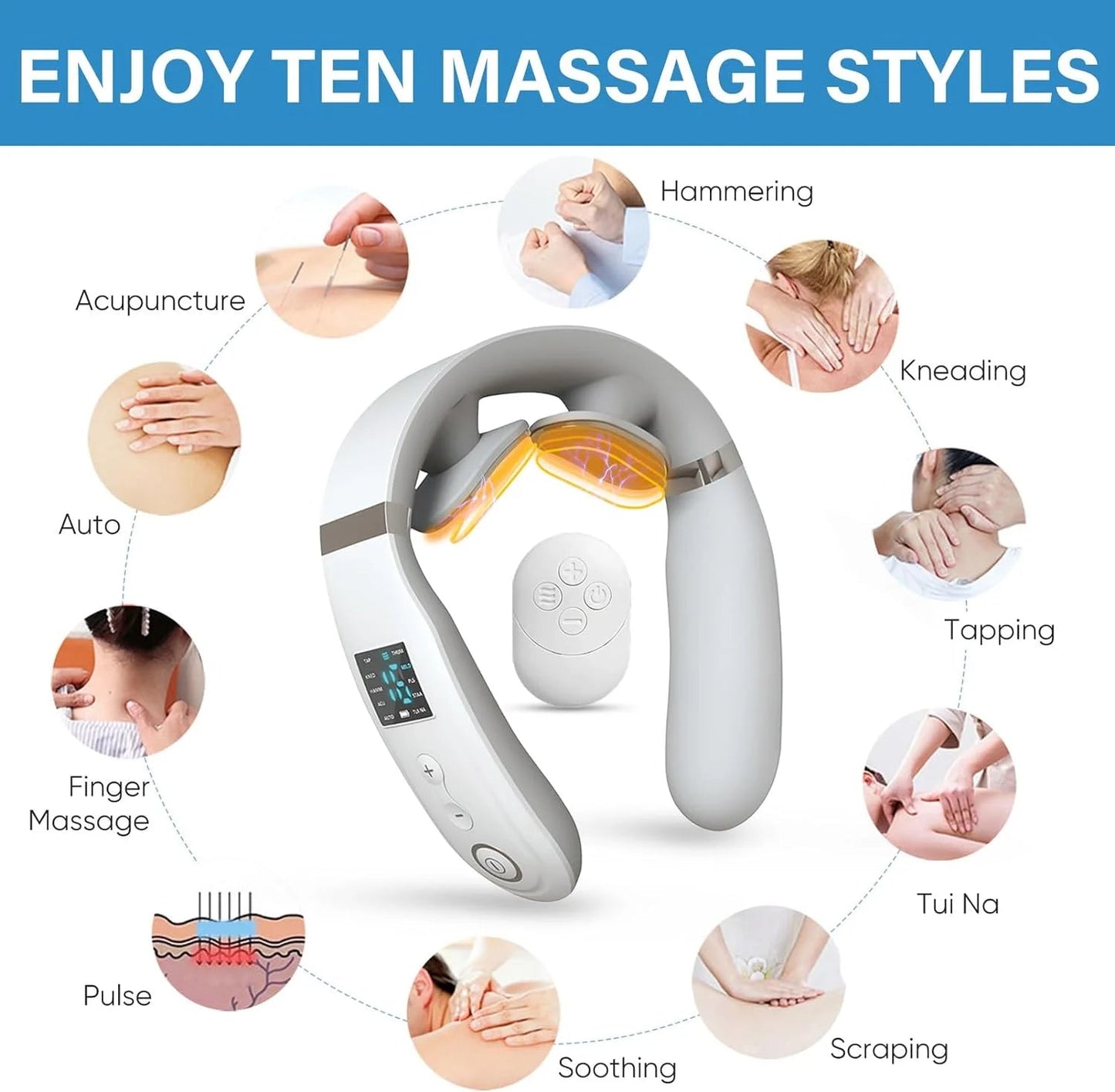 Portable Neck and Shoulder Massager with Heat - Pain Relief and Relaxation - Pixel World Store