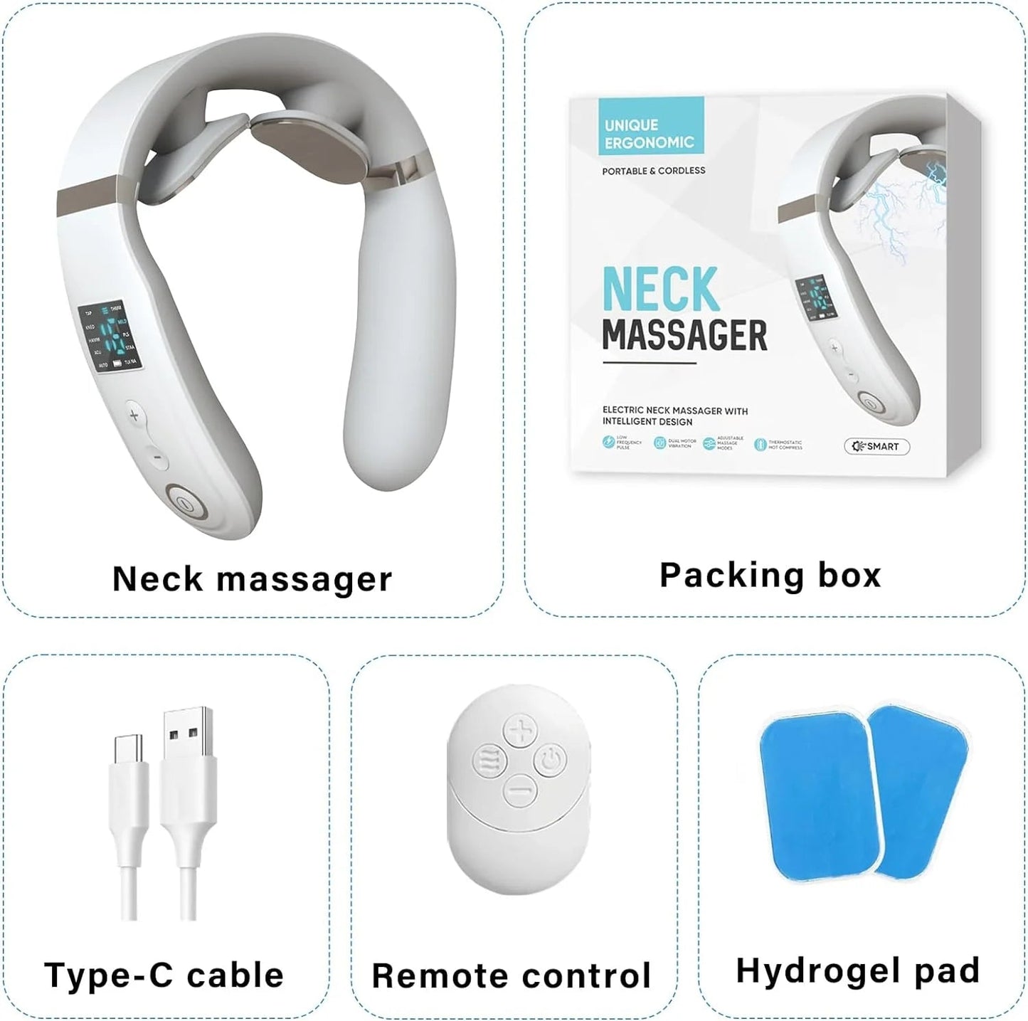 Portable Neck and Shoulder Massager with Heat - Pain Relief and Relaxation - Pixel World Store