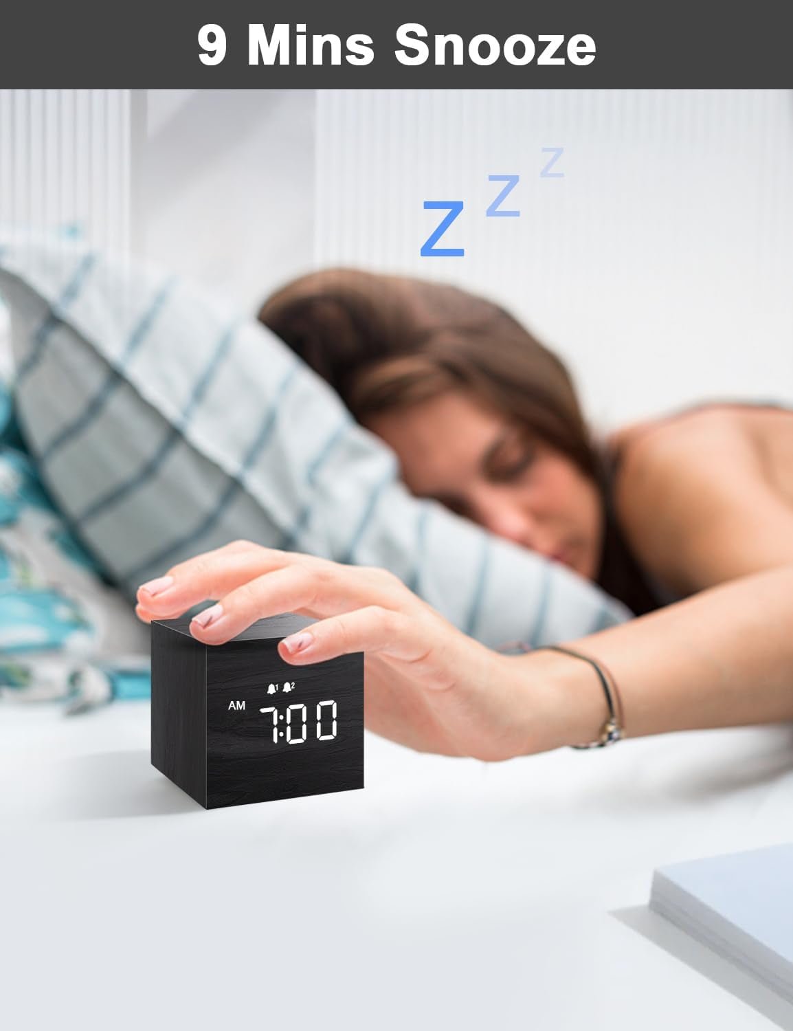 Small Wooden Digital Alarm Clock