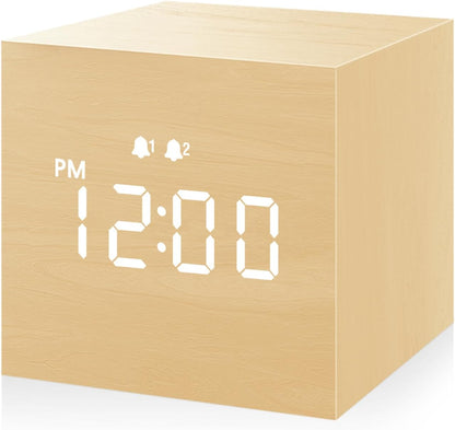 Small Wooden Digital Alarm Clock