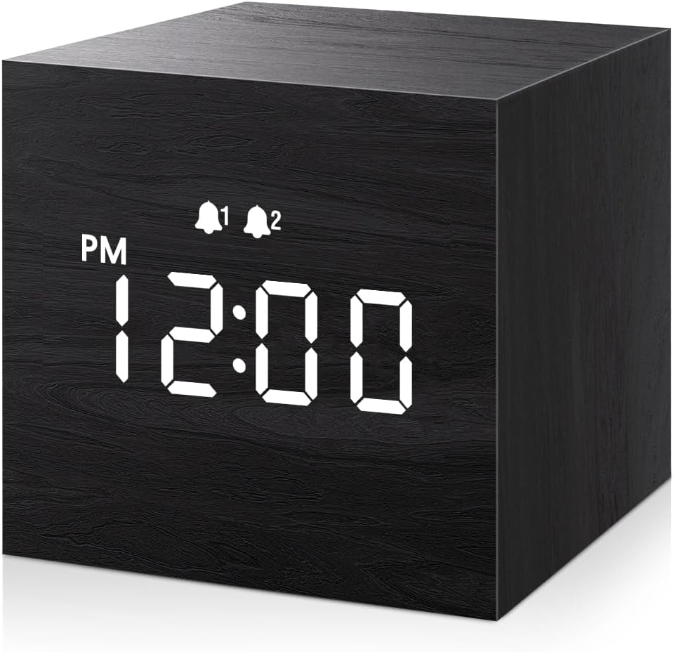 Small Wooden Digital Alarm Clock