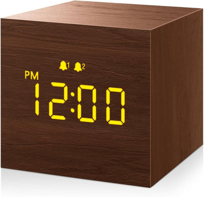 Small Wooden Digital Alarm Clock