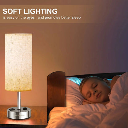 Touch Control Table Lamp with Outlets - Pixel World Store