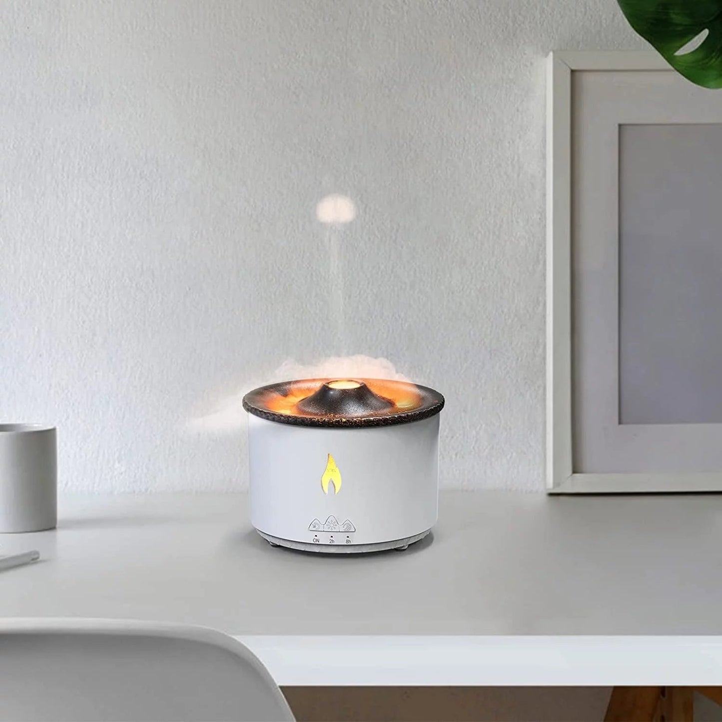 Ultrasonic Essential Oil Diffuser with Flame & Volcano Light Effects - Pixel World Store