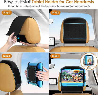 Universal Tablet Car Headrest Mount Holder for 7 - 12.9 Inch Devices - Pixel World Store